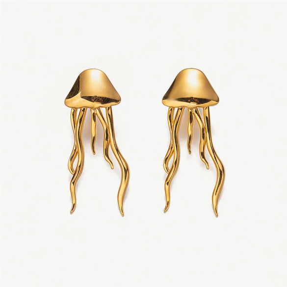 1 Pair Vintage Style Jellyfish Starfish Plating 304 Stainless Steel Drop Earrings Ear Studs