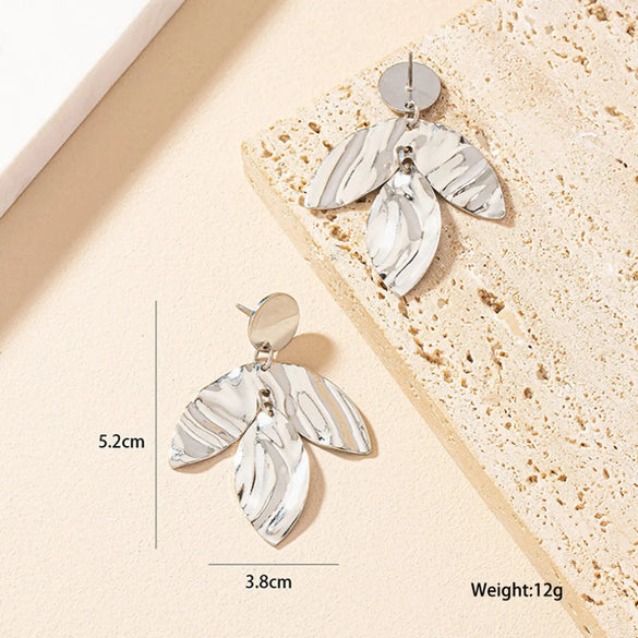 1 Pair Vintage Style Leaf Plating Iron Ear Studs