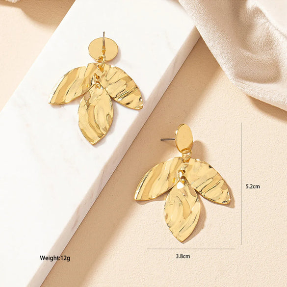 1 Pair Vintage Style Leaf Plating Iron Ear Studs
