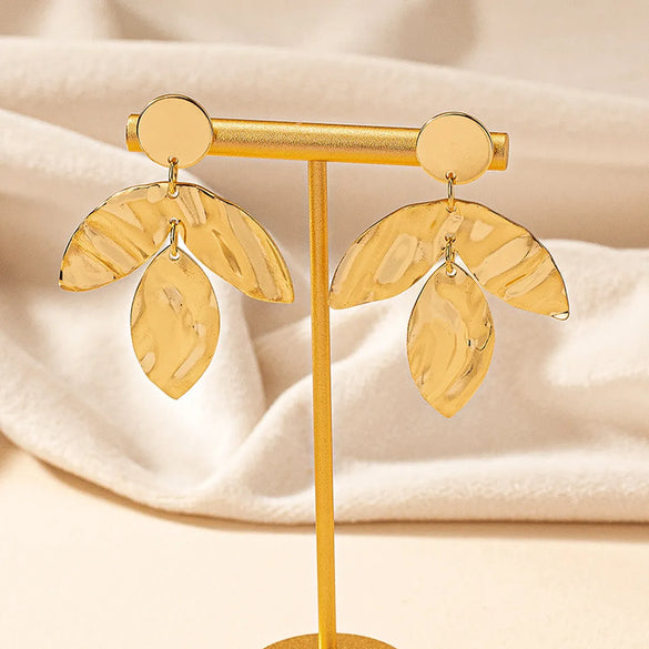 1 Pair Vintage Style Leaf Plating Iron Ear Studs