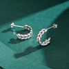 1 Pair Vintage Style Leaves Plating Inlay Sterling Silver Zircon Thai Silver Ear Studs