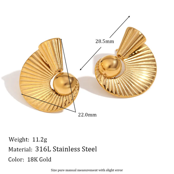 1 Pair Vintage Style Modern Style Classic Style Spiral Plating 316L Stainless Steel  18K Gold Plated Ear Studs