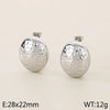 1 Pair Vintage Style Oval Heart Shape Plating 304 Stainless Steel 18K Gold Plated Ear Studs