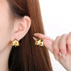 1 Pair Vintage Style Oval Heart Shape Plating 304 Stainless Steel 18K Gold Plated Ear Studs