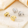 1 Pair Vintage Style Oval Heart Shape Plating 304 Stainless Steel 18K Gold Plated Ear Studs