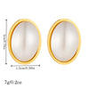 1 Pair Vintage Style Oval Inlay 304 Stainless Steel Pearl 18K Gold Plated Ear Studs