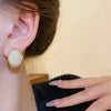 1 Pair Vintage Style Oval Plating Inlay Alloy Artificial Pearls Gold Plated Ear Studs