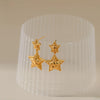 1 Pair Vintage Style Punk Starfish Heart Shape Flower Star Butterfly Copper Copper Zircon 18K Gold Plated Drop Earrings