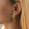 1 Pair Vintage Style Punk Starfish Heart Shape Flower Star Butterfly Copper Copper Zircon 18K Gold Plated Drop Earrings