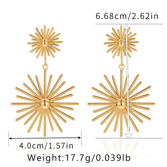 1 Pair Vintage Style Punk Starfish Heart Shape Flower Star Butterfly Copper Copper Zircon 18K Gold Plated Drop Earrings