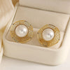 1 Pair Vintage Style Round Copper 18K Gold Plated Ear Studs