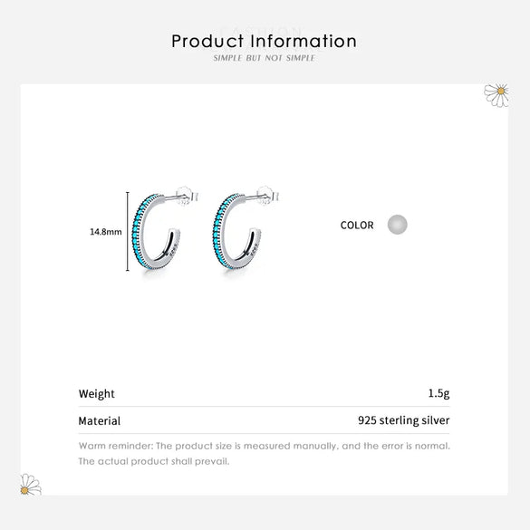 1 Pair Vintage Style Semicircle Sterling Silver Plating Inlay Turquoise Ear Studs