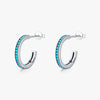1 Pair Vintage Style Semicircle Sterling Silver Plating Inlay Turquoise Ear Studs