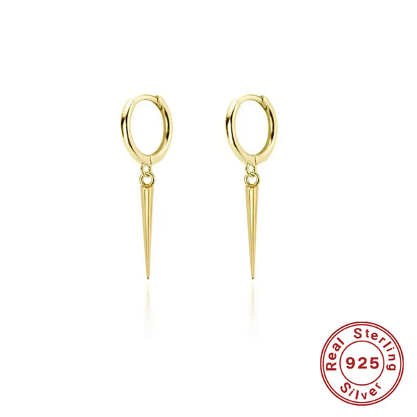 1 Pair Vintage Style Simple Style Artistic Geometric Rivet Sterling Silver 18k Gold Plated White Gold Plated Drop Earrings
