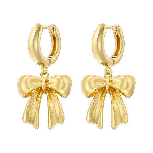 1 Pair Vintage Style Simple Style Bow Knot Inlay Copper Zircon 18K Gold Plated Earrings Ear Studs