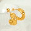 1 Pair Vintage Style Simple Style C Shape 304 Stainless Steel 18K Gold Plated Ear Studs