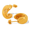 1 Pair Vintage Style Simple Style C Shape 304 Stainless Steel 18K Gold Plated Ear Studs