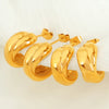 1 Pair Vintage Style Simple Style C Shape 304 Stainless Steel 18K Gold Plated Ear Studs