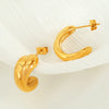 1 Pair Vintage Style Simple Style C Shape 304 Stainless Steel 18K Gold Plated Ear Studs