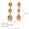 1 Pair Vintage Style Simple Style Classic Style Geometric Plating Hollow Out 304 Stainless Steel 18K Gold Plated Drop Earrings