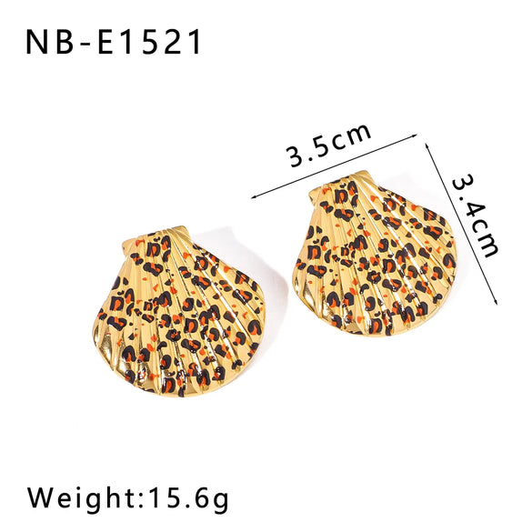 1 Pair Vintage Style Simple Style Classic Style Shell 304 Stainless Steel 18K Gold Plated Drop Earrings