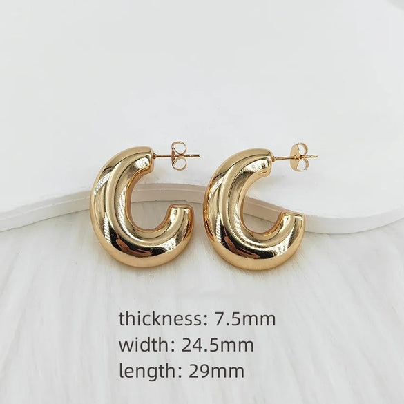1 Pair Vintage Style Simple Style Classic Style U Shape Geometric Asymmetrical Irregular 304 Stainless Steel Gold Plated Earrings Ear Studs