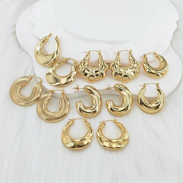 1 Pair Vintage Style Simple Style Classic Style U Shape Geometric Asymmetrical Irregular 304 Stainless Steel Gold Plated Earrings Ear Studs