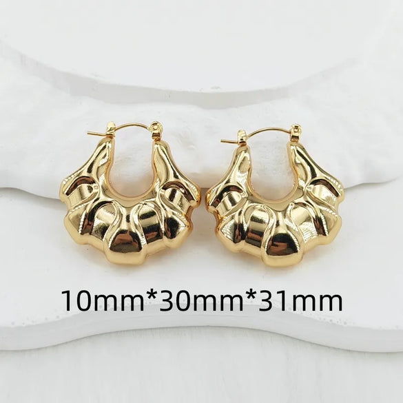 1 Pair Vintage Style Simple Style Classic Style U Shape Geometric Asymmetrical Irregular 304 Stainless Steel Gold Plated Earrings Ear Studs