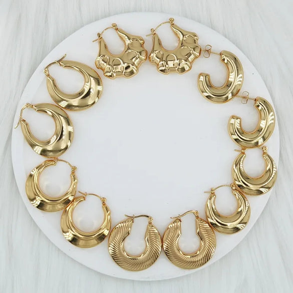 1 Pair Vintage Style Simple Style Classic Style U Shape Geometric Asymmetrical Irregular 304 Stainless Steel Gold Plated Earrings Ear Studs