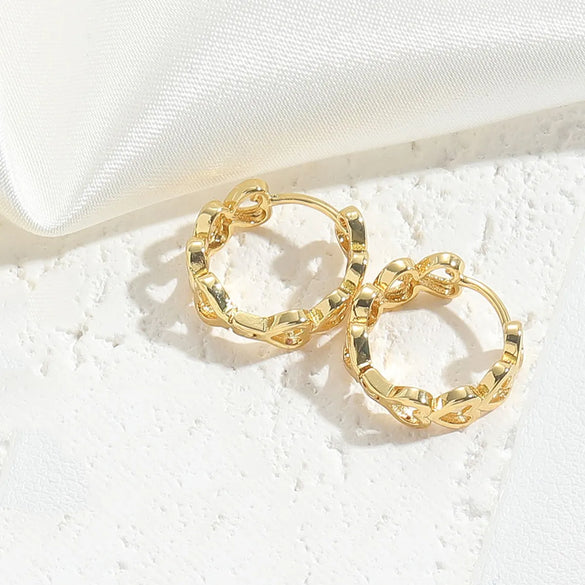 1 Pair Vintage Style Simple Style Commute Geometric Heart Shape Enamel Inlay Copper ABS Pearl Zircon Hoop Earrings Ear Studs