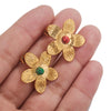 1 Pair Vintage Style Simple Style Flower Inlay 304 Stainless Steel Turquoise Ear Studs