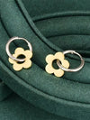 1 Pair Vintage Style Simple Style Flower Plating 304 Stainless Steel 18K Gold Plated Drop Earrings