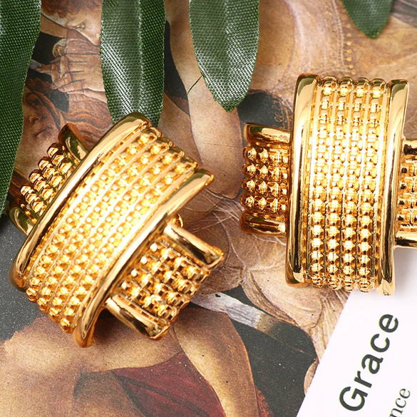 1 Pair Vintage Style Simple Style Geometric 304 Stainless Steel 18K Gold Plated Ear Studs