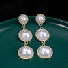 1 Pair Vintage Style Simple Style Geometric Inlay Alloy Artificial Pearls Drop Earrings