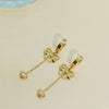 1 Pair Vintage Style Simple Style Heart Shape Bow Knot 304 Stainless Steel Drop Earrings