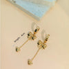 1 Pair Vintage Style Simple Style Heart Shape Bow Knot 304 Stainless Steel Drop Earrings