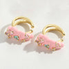 1 Pair Vintage Style Simple Style Heart Shape Plating Inlay Copper Copper 14K Gold Plated Earrings