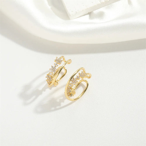 1 Pair Vintage Style Simple Style Heart Shape Plating Inlay Copper Copper 14K Gold Plated Earrings