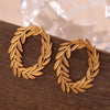 1 Pair Vintage Style Simple Style Leaves Plating Stainless Steel 18k Gold Plated Ear Studs