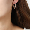 1 Pair Vintage Style Simple Style Rhombus Plating Titanium Steel 18K Gold Plated Hoop Earrings