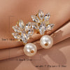 1 Pair Vintage Style Simple Style Snowflake Plating Inlay Brass Artificial Pearls Crystal Drop Earrings