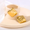 1 Pair Vintage Style Simple Style Square Plating 304 Stainless Steel 18K Gold Plated Earrings