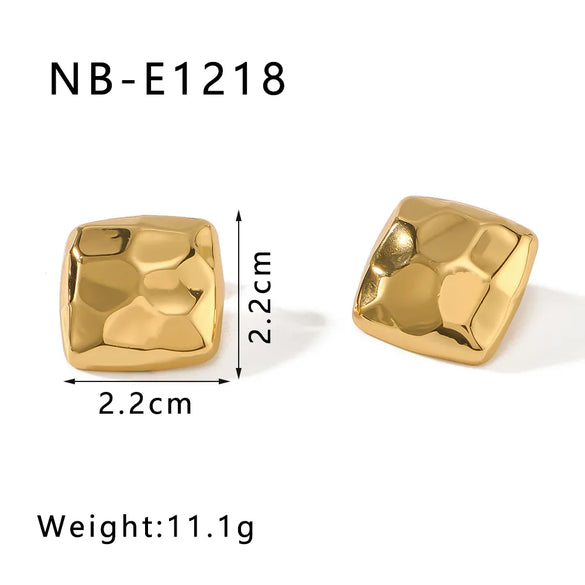 1 Pair Vintage Style Simple Style Square Plating 304 Stainless Steel 18K Gold Plated Earrings