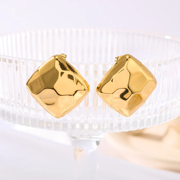 1 Pair Vintage Style Simple Style Square Plating 304 Stainless Steel 18K Gold Plated Earrings