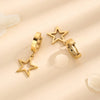 1 Pair Vintage Style Simple Style Star Steel Ball 304 Stainless Steel 18K Gold Plated Hoop Earrings Drop Earrings