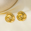 1 Pair Vintage Style Simple Style Streetwear Geometric 316L Stainless Steel  18K Gold Plated Ear Studs