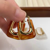 1 Pair Vintage Style Simple Style Streetwear U Shape Amber Copper 18K Gold Plated Earrings