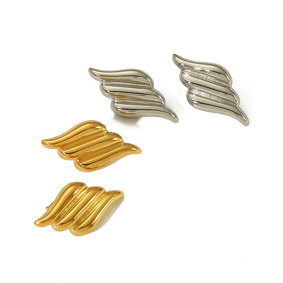 1 Pair Vintage Style Simple Style Wings Polishing Plating 304 Stainless Steel 18K Gold Plated Ear Studs