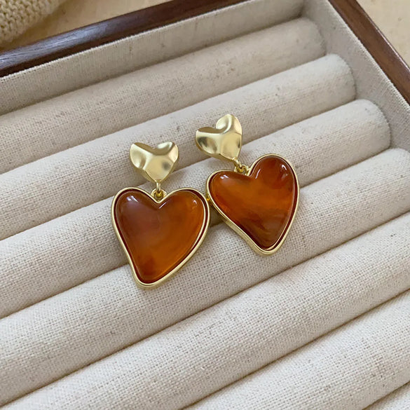 1 Pair Vintage Style Square Oval Heart Shape Plating Alloy Ear Studs