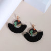 1 Pair Vintage Style Streetwear Geometric Tassel Plating Alloy Wood Cotton 14k Gold Plated 18k Gold Plated Drop Earrings